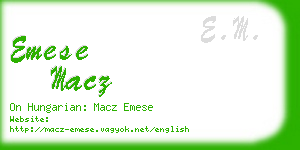 emese macz business card